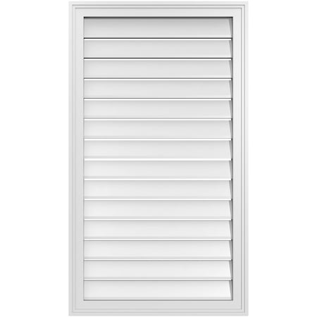 Ekena Millwork Vertical Surface Mount PVC Gable Vent: Functional, w/ 2"W x 1-1/2"P Brickmould Frame, 24"W x 42"H GVPVE24X4202SF